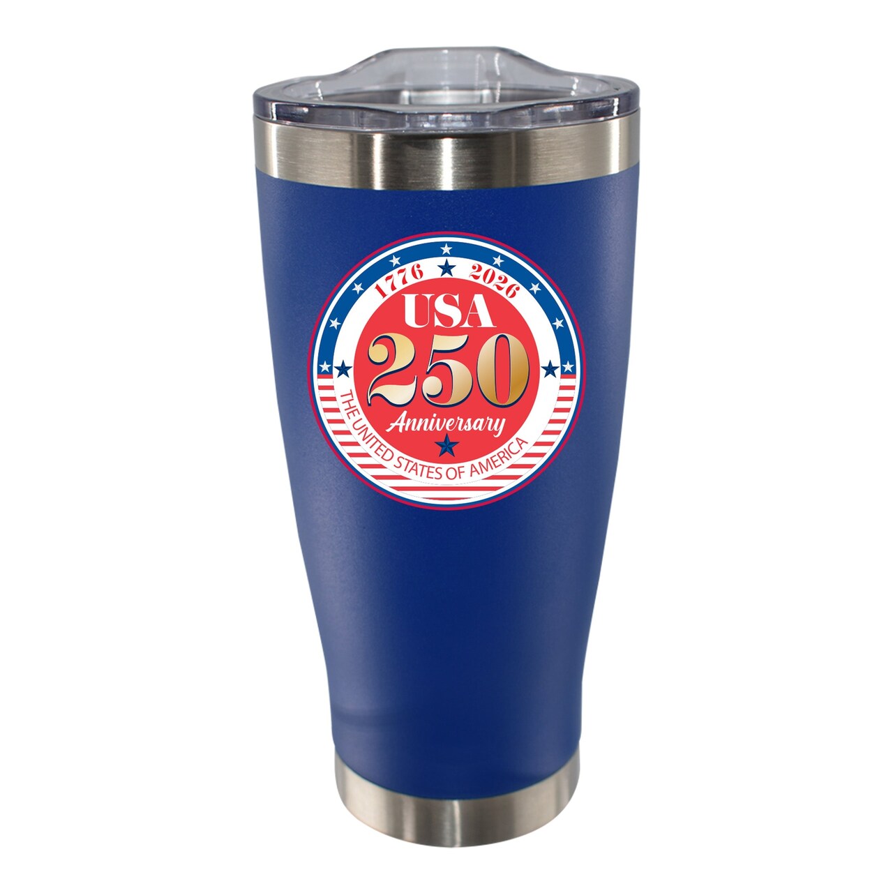 20oz Stainless Steel Tumbler, Royal Blue, Direct Print, 250 Year Anniversary